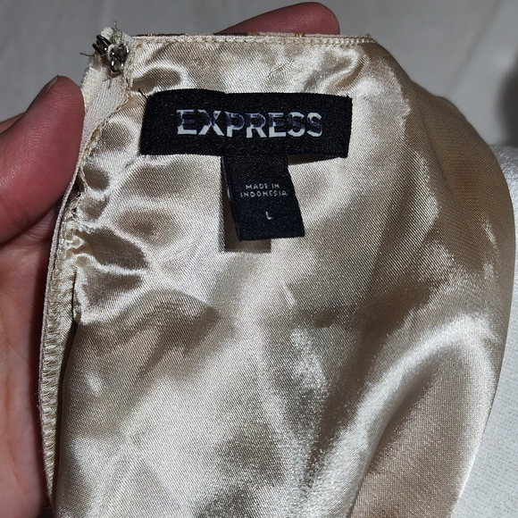 Express Leopard Print Long-sleeved Dress With Gold Accents - Picture 4 of 4